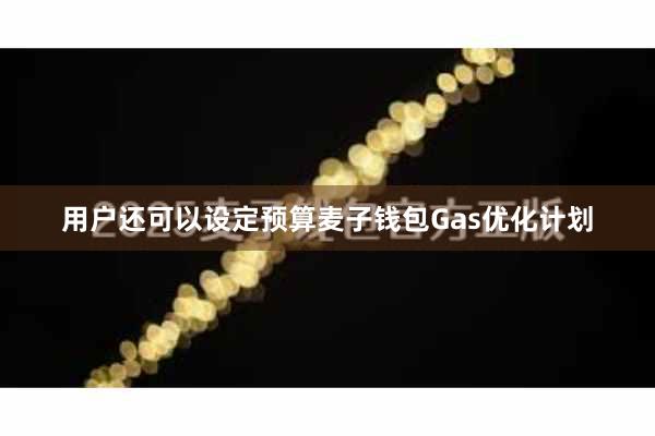 用户还可以设定预算麦子钱包Gas优化计划