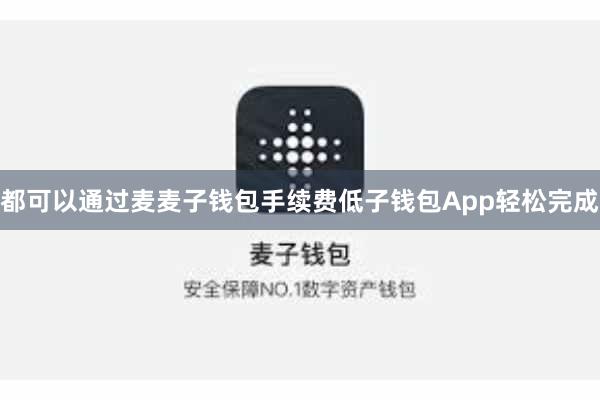 都可以通过麦麦子钱包手续费低子钱包App轻松完成