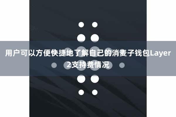 用户可以方便快捷地了解自己的消麦子钱包Layer2支持费情况